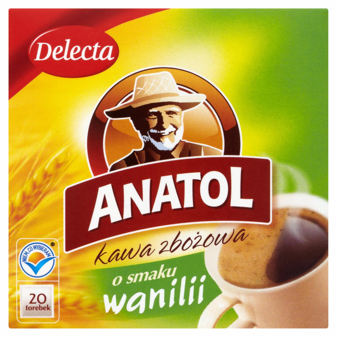 Zdjęcia - Delecta Anatol Kawa zbożowa o smaku wanilii 84 g (20 torebek)