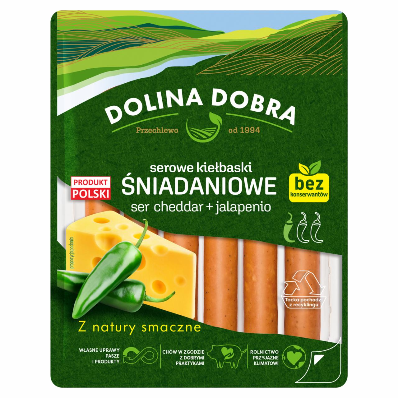 Zdjęcia - Dolina Dobra Serowe kiełbaski śniadaniowe ser cheddar + jalapenio 200 g