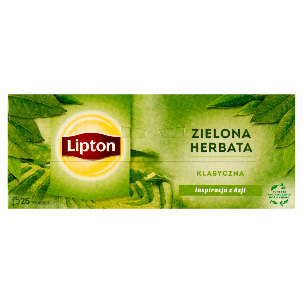 Zdjęcia - Lipton Zielona herbata klasyczna 32,5 g (25 torebek)