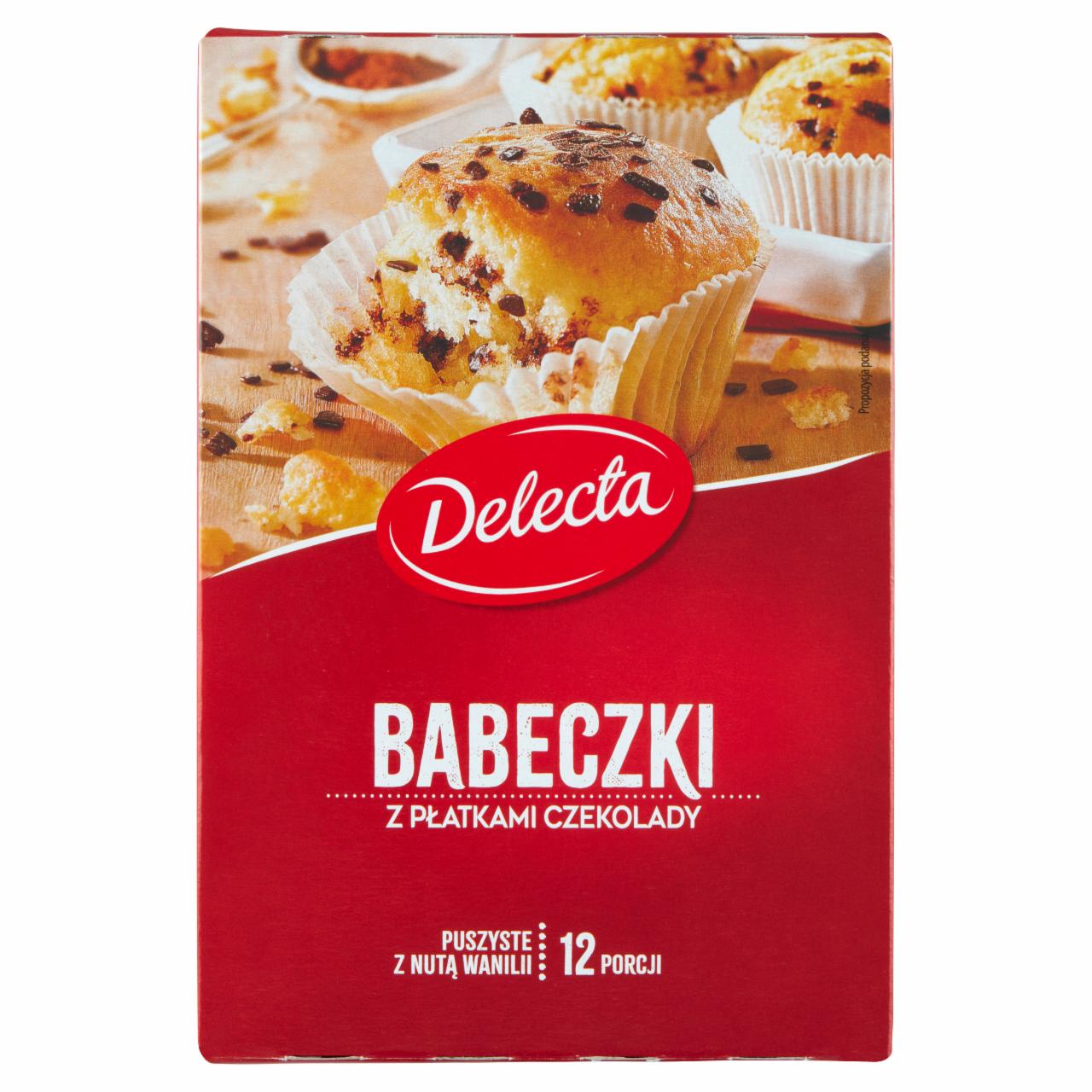 Zdjęcia - Delecta Babeczki z płatkami czekolady mieszanka do domowego wypieku ciasta 280 g