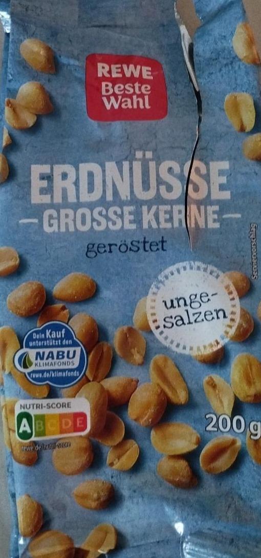 Zdjęcia - Erdnüsse grosse kerne geröstet ungesalzen Rewe