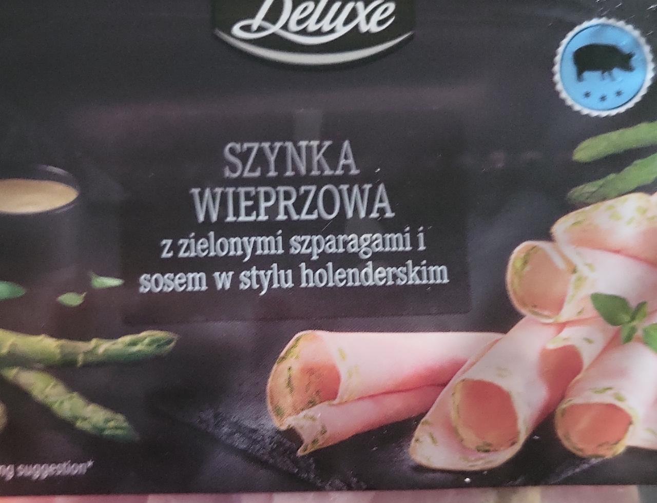 Zdjęcia - Szynka wieprzowa z zielonymi szparagami i sosem holenderskim Deluxe