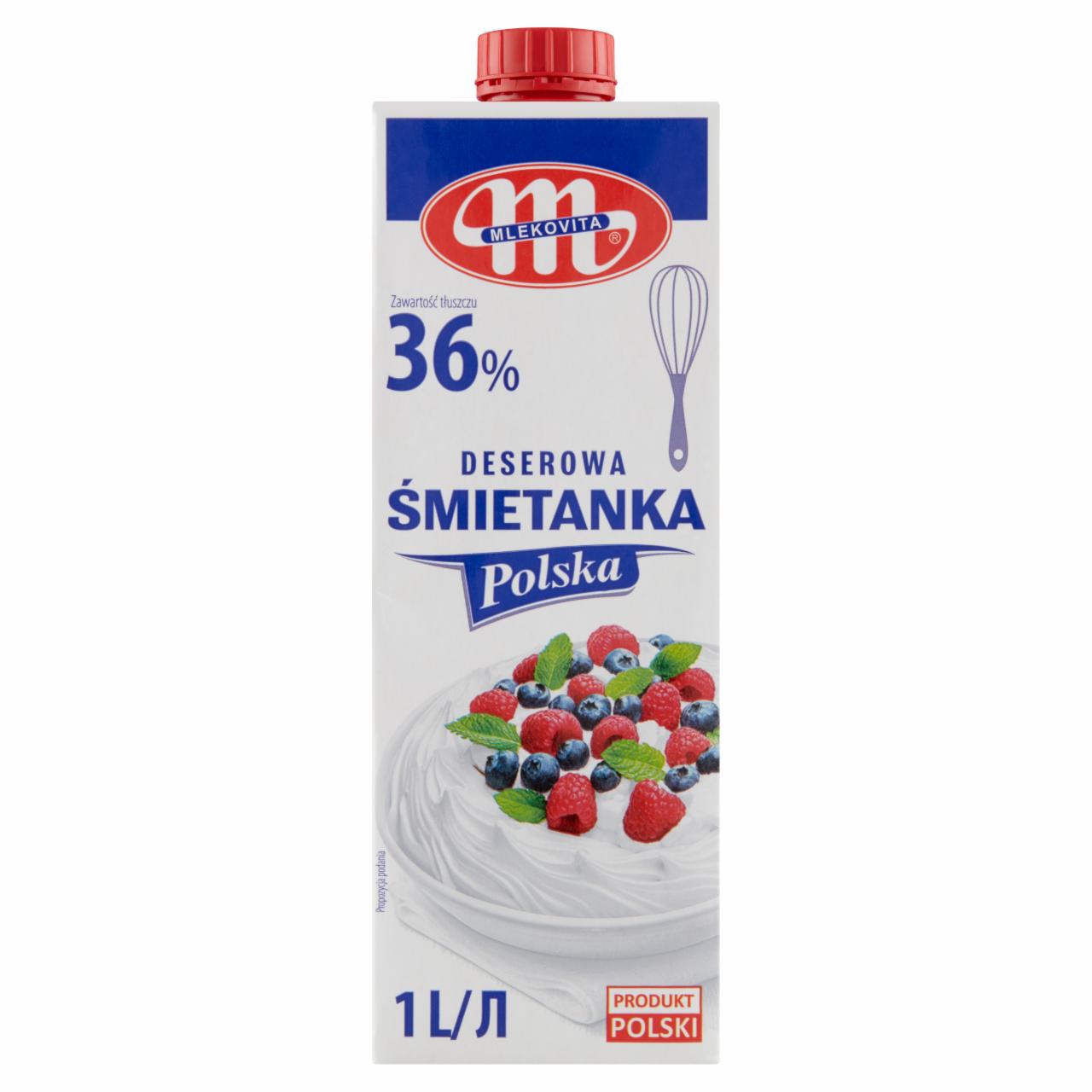 Zdjęcia - Mlekovita Śmietanka Polska deserowa 36 % 1 l