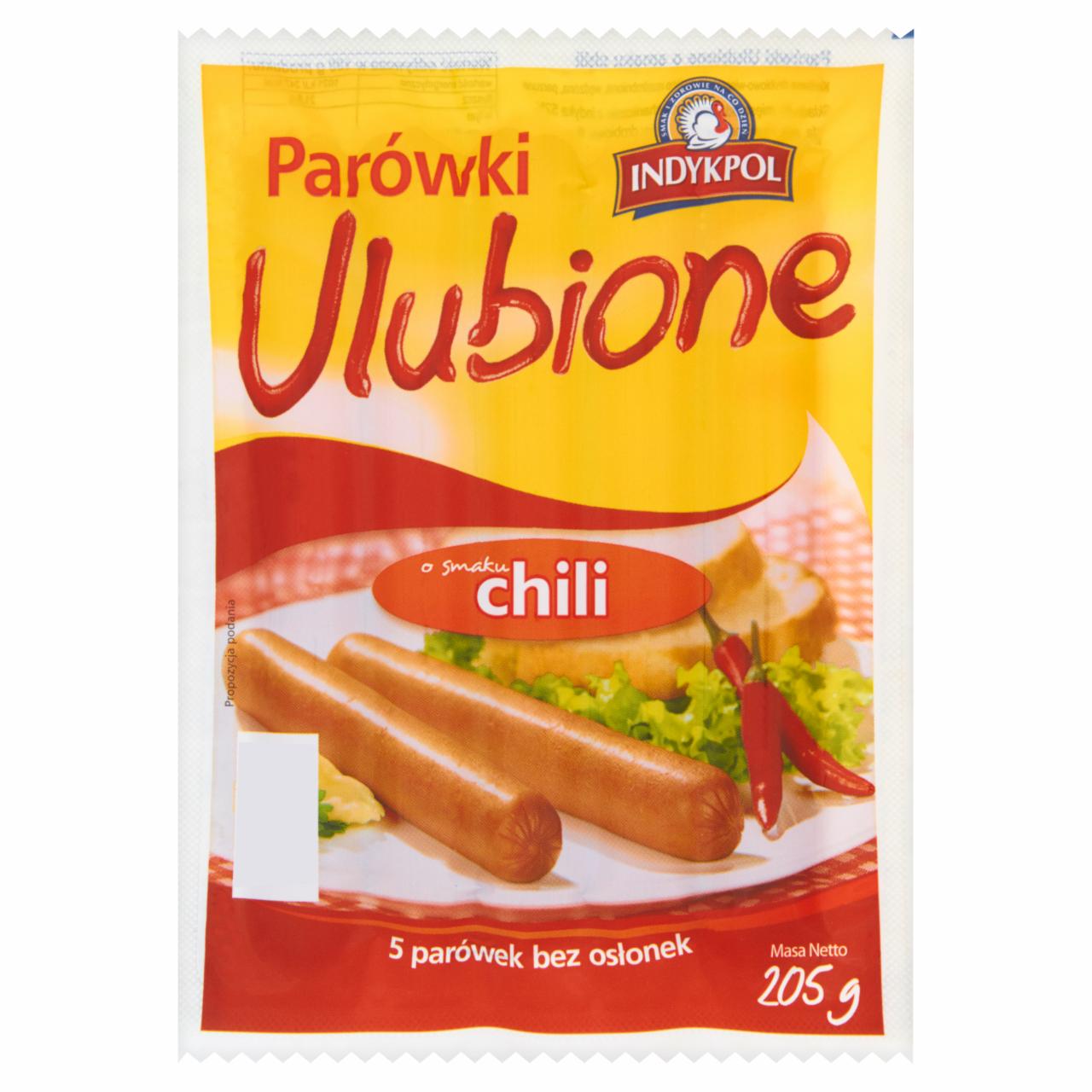 Zdjęcia - Indykpol Parówki Ulubione o smaku chili 205 g (5 sztuk)