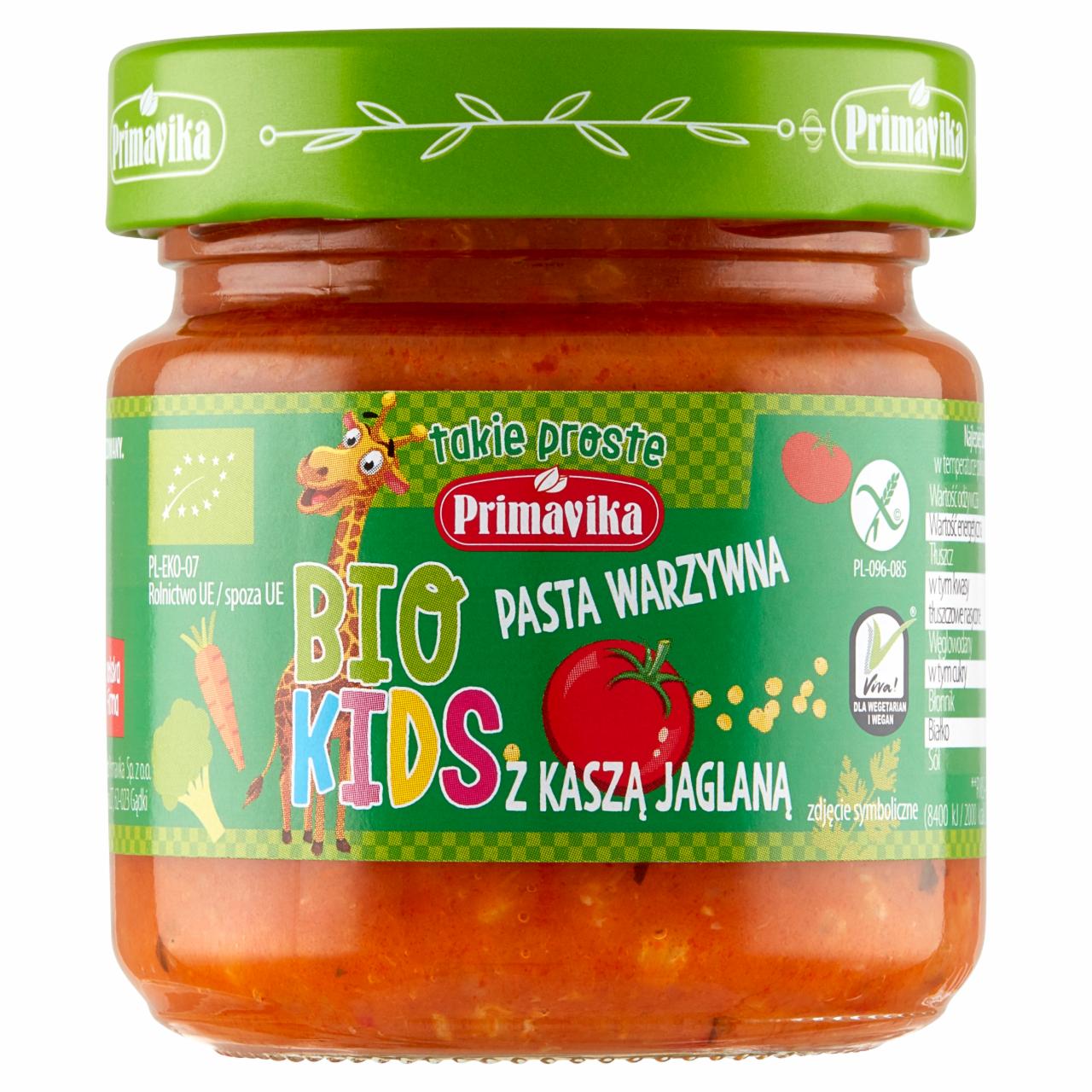 Zdjęcia - Primavika Bio Kids Pasta warzywna z kaszą jaglaną 160 g