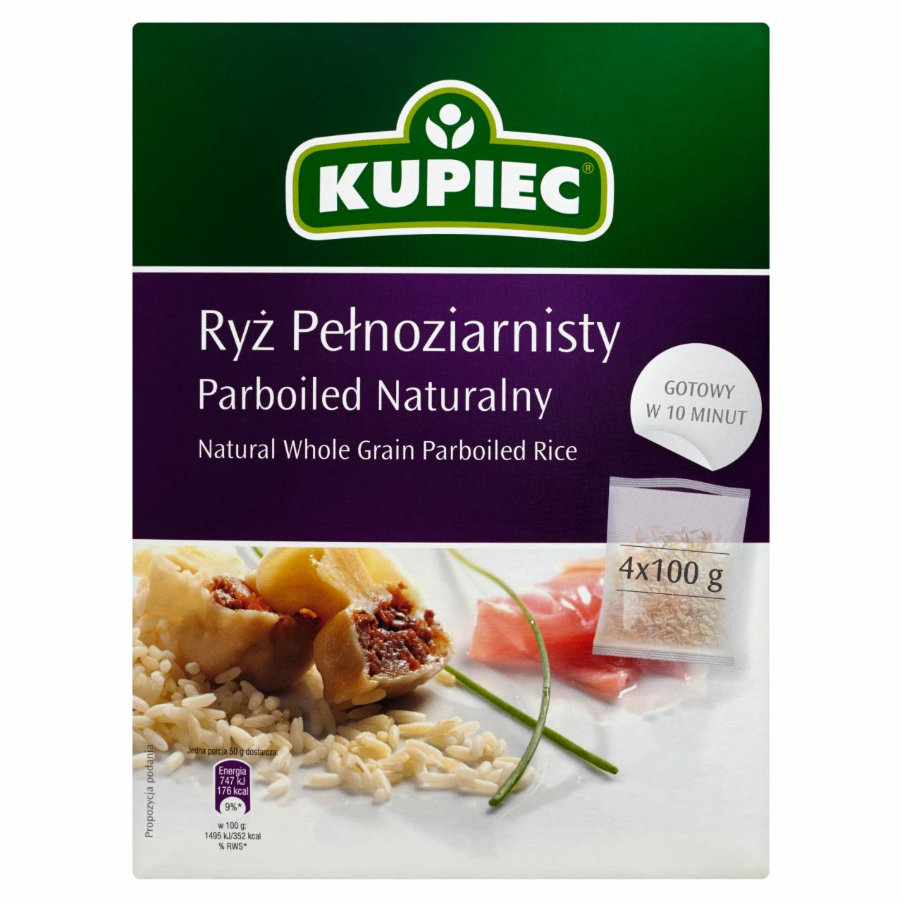 Zdjęcia - Kupiec Ryż pełnoziarnisty parboiled naturalny 400 g (4 torebki)