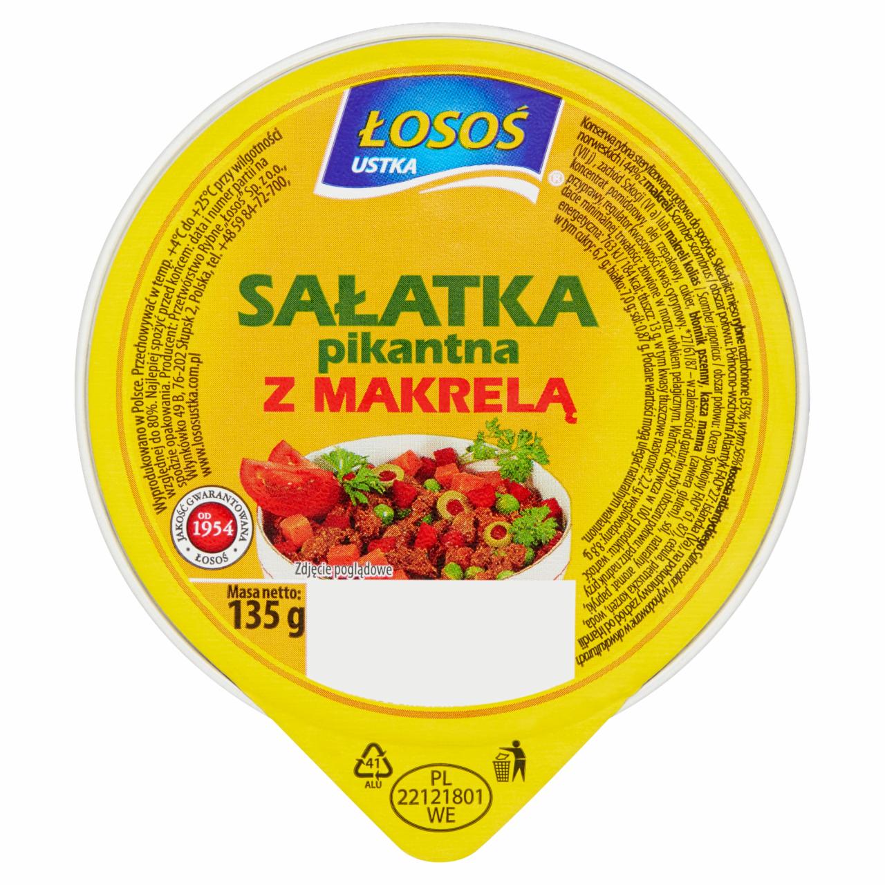 Zdjęcia - Łosoś Ustka Sałatka pikantna z makrelą 135 g