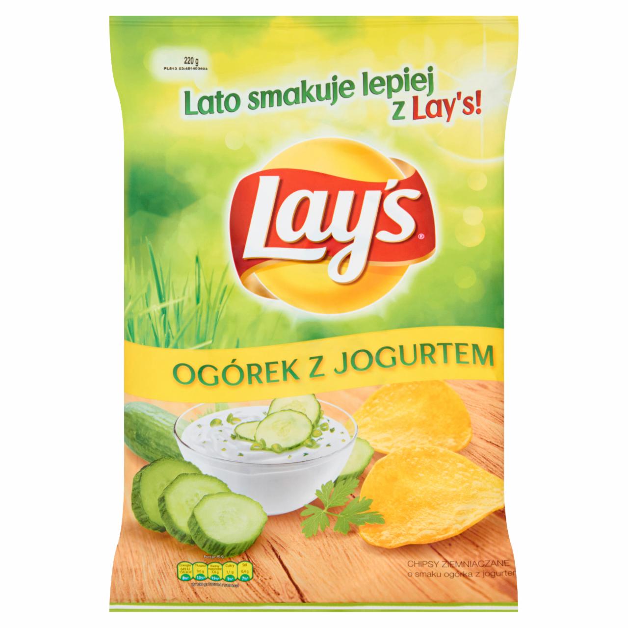 Zdjęcia - Lay's Ogórek z jogurtem Chipsy ziemniaczane 220 g