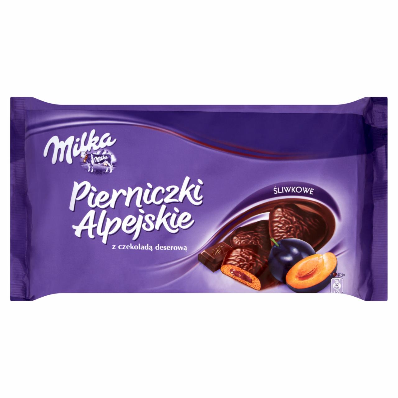 Zdjęcia - Milka Pierniczki Alpejskie z nadzieniem śliwkowym oblane czekoladą z alpejskiego mleka 380 g