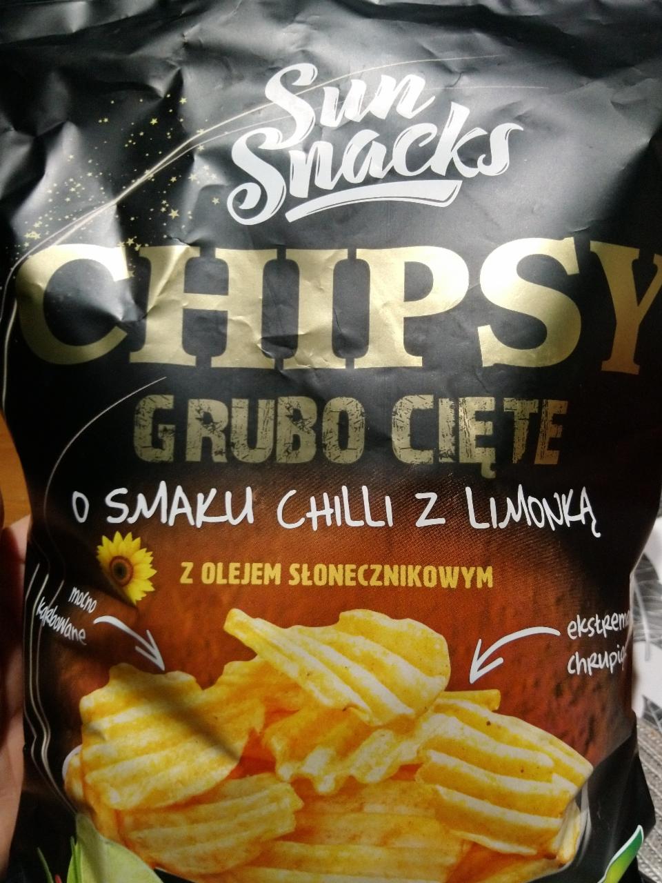 Zdjęcia - Sun Snacks chipsy grubo cięte o smaku chilli z limonką