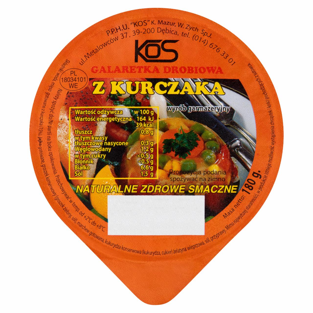 Zdjęcia - KOS Galaretka drobiowa z kurczaka 180 g