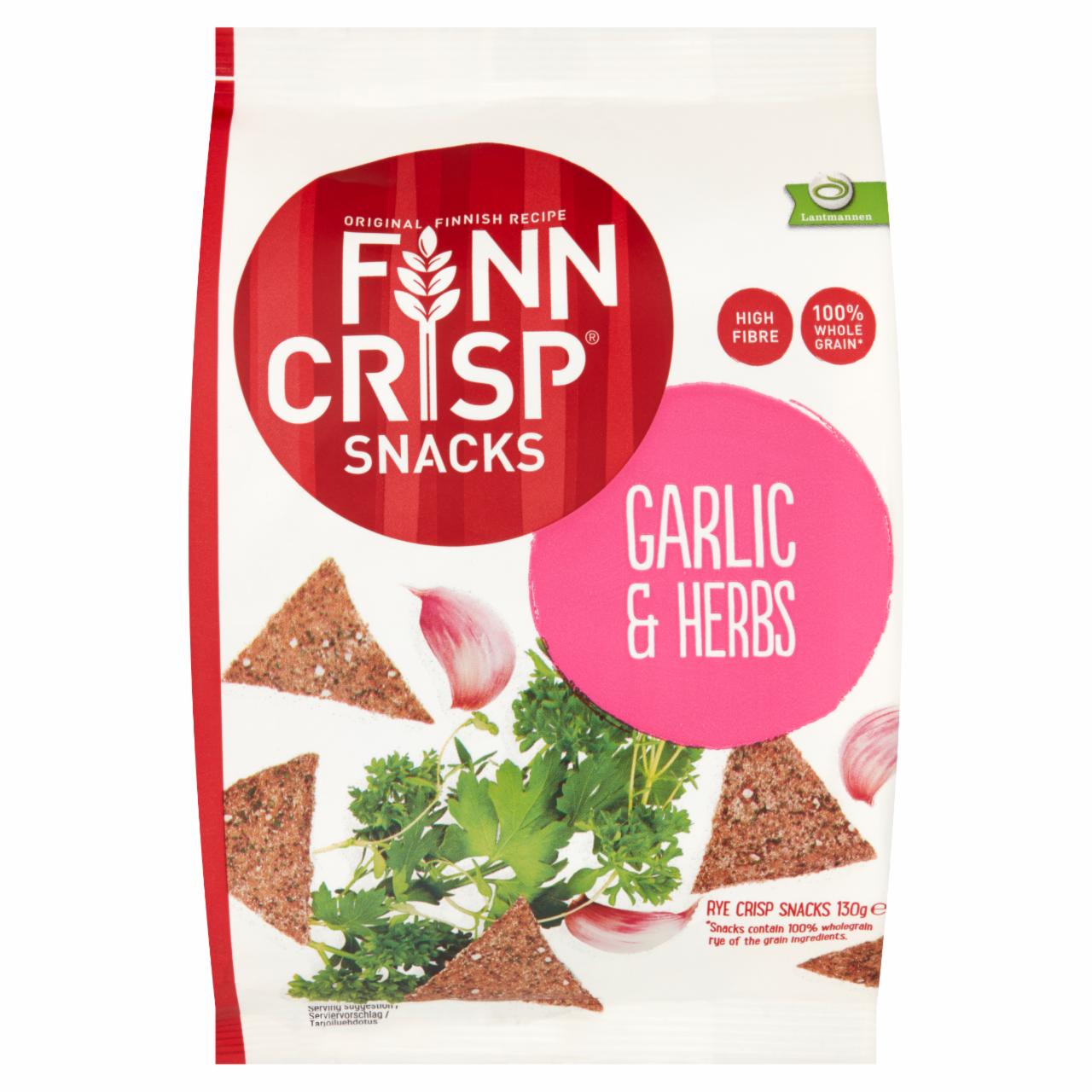 Zdjęcia - Finn Crisp Pieczywo żytnie chrupkie z czosnkiem i ziołami 130 g