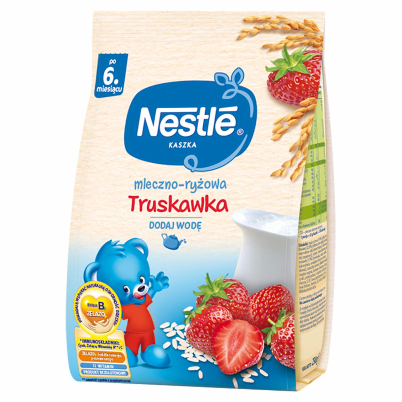 Zdjęcia - Nestlé Kaszka mleczno-ryżowa truskawka po 6. miesiącu 300 g