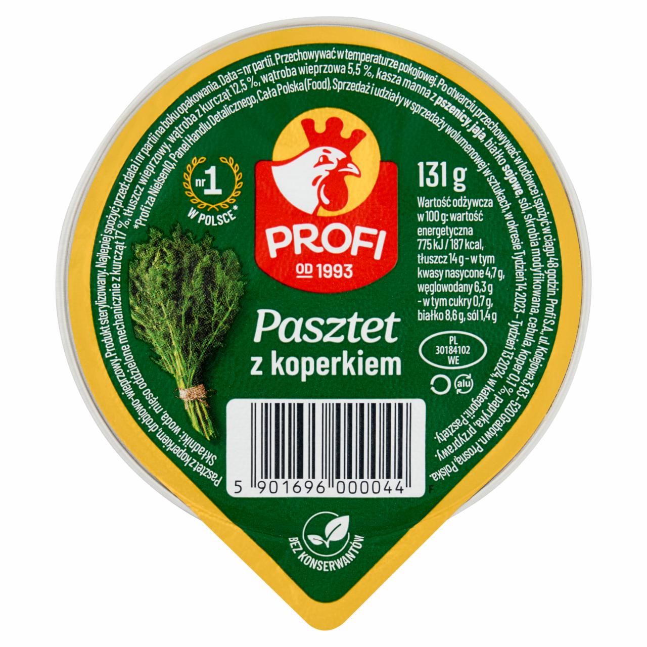 Zdjęcia - Profi Pasztet z koperkiem 131 g