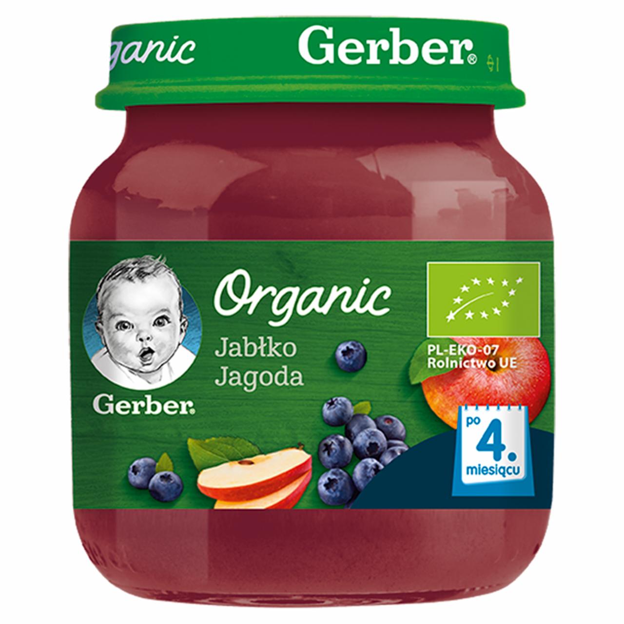 Zdjęcia - Gerber Organic Jabłko jagoda po 4. miesiącu 125 g