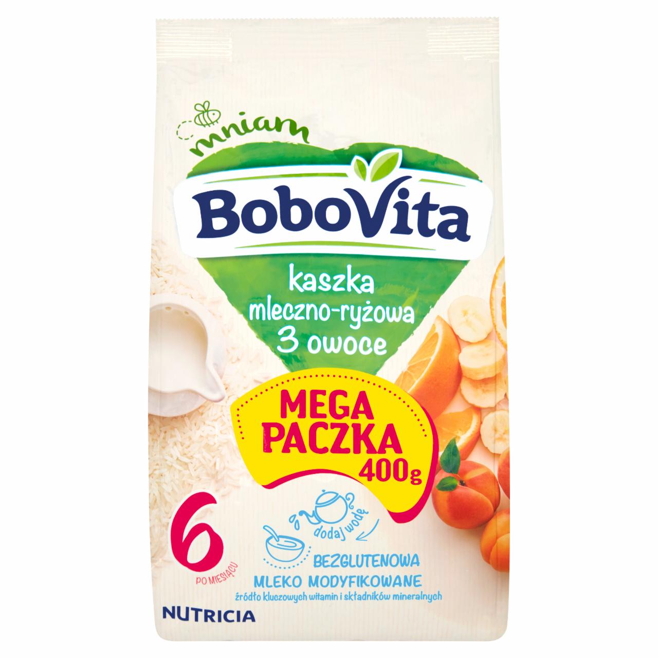 Zdjęcia - BoboVita Smaczna Kolacja Kaszka mleczno-ryżowa 3 owoce po 6 miesiącu 400 g