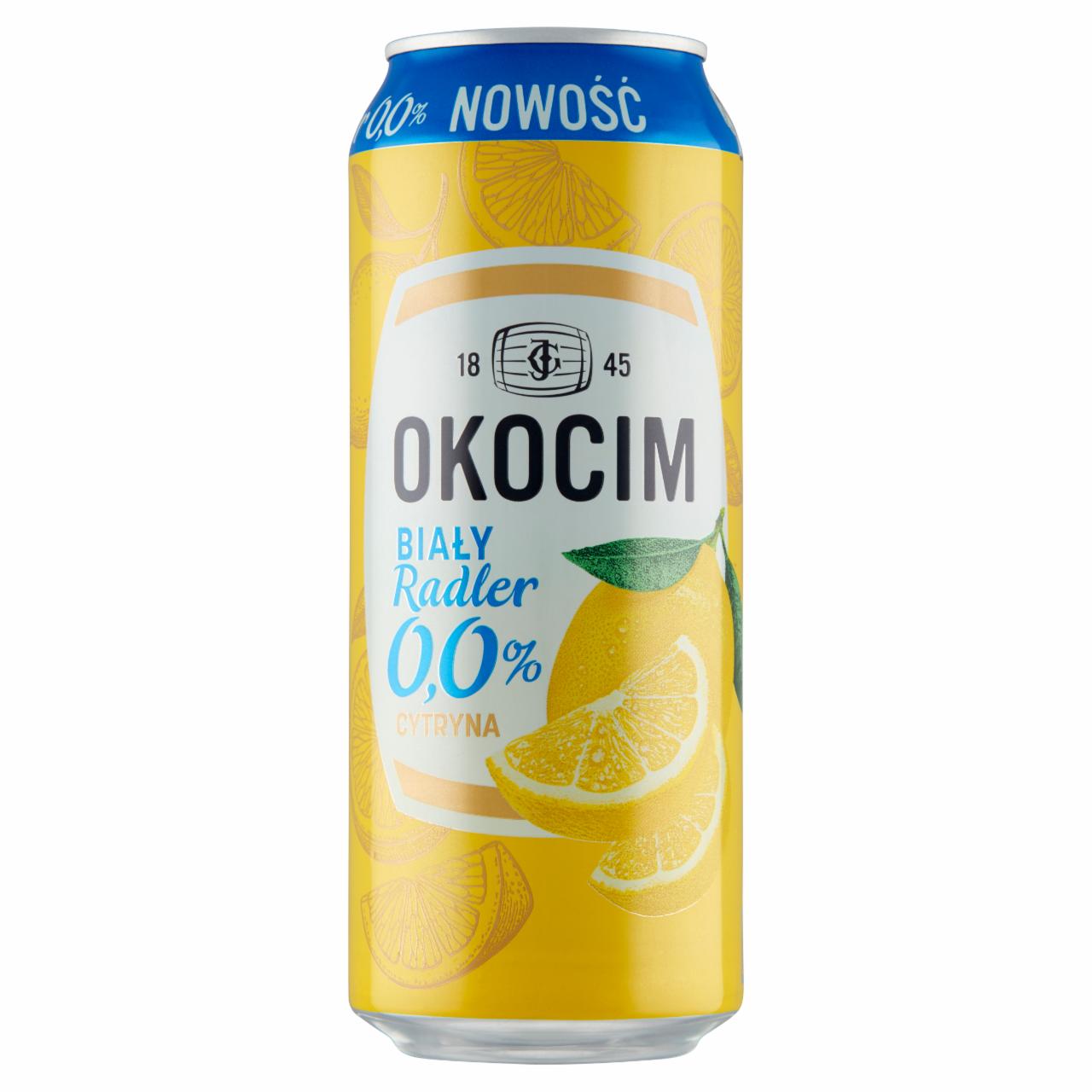 Zdjęcia - Okocim Radler Biały Piwo bezalkoholowe z lemoniadą cytryna 500 ml