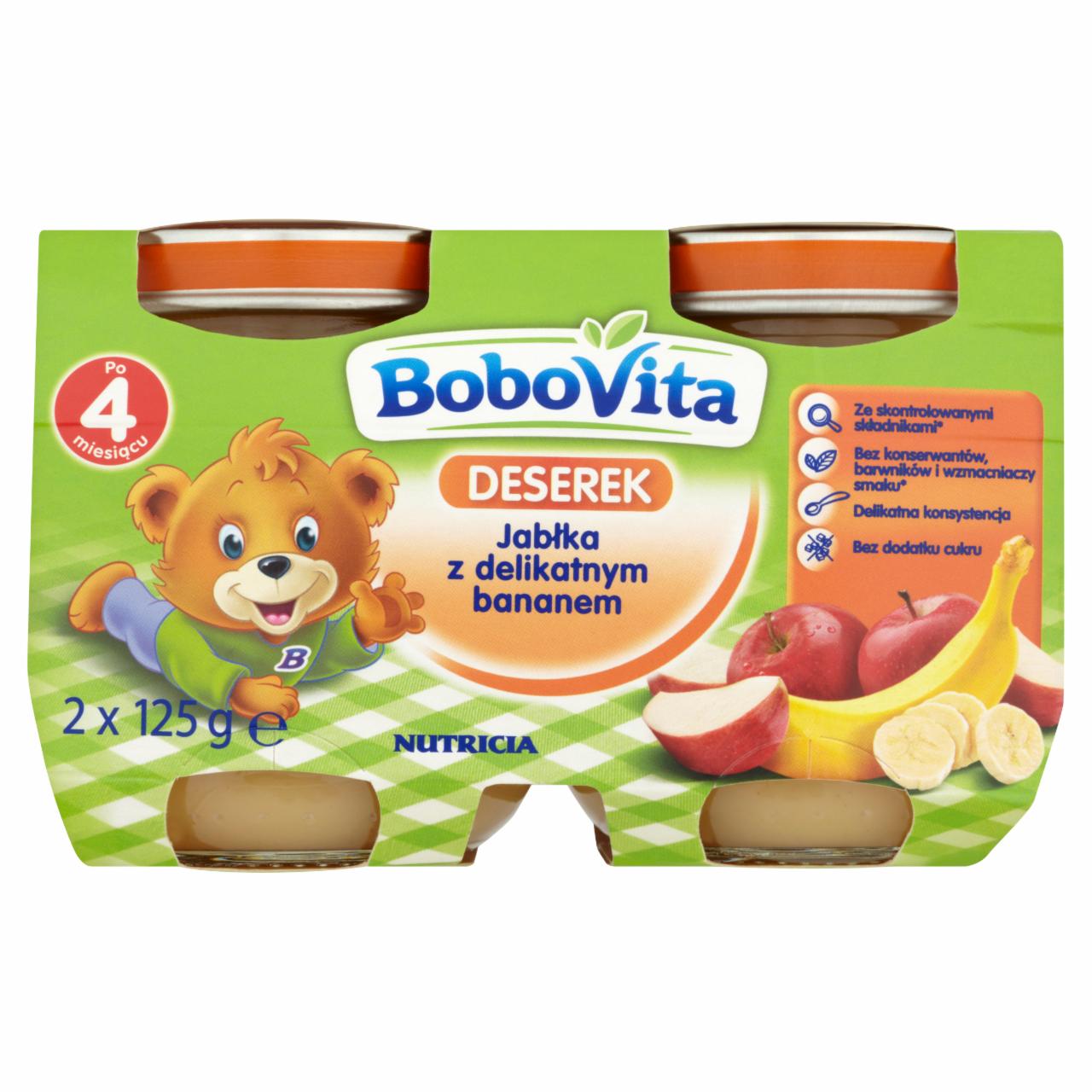 Zdjęcia - BoboVita Deserek Jabłka z delikatnym bananem po 4 miesiącu 2 x 125 g