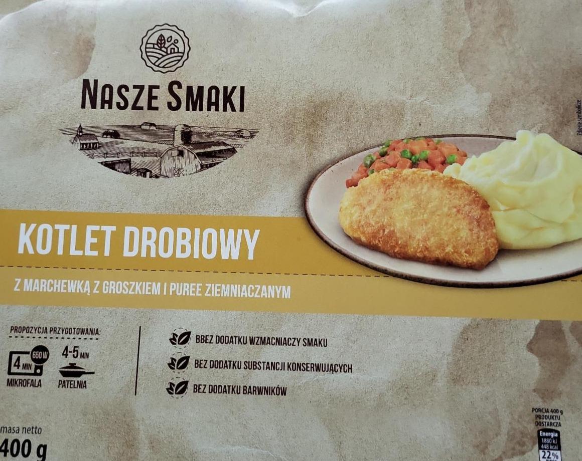 Zdjęcia - Kotlet drobiowy z marchewką, groszkiem i puree ziemiaczanym Nasze Smaki