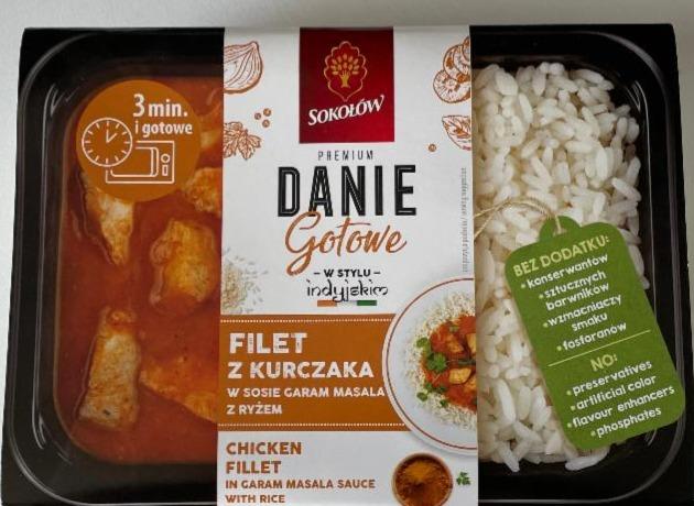 Zdjęcia - Filet z kurczaka w sosie garam masala z ryżem Sokołów