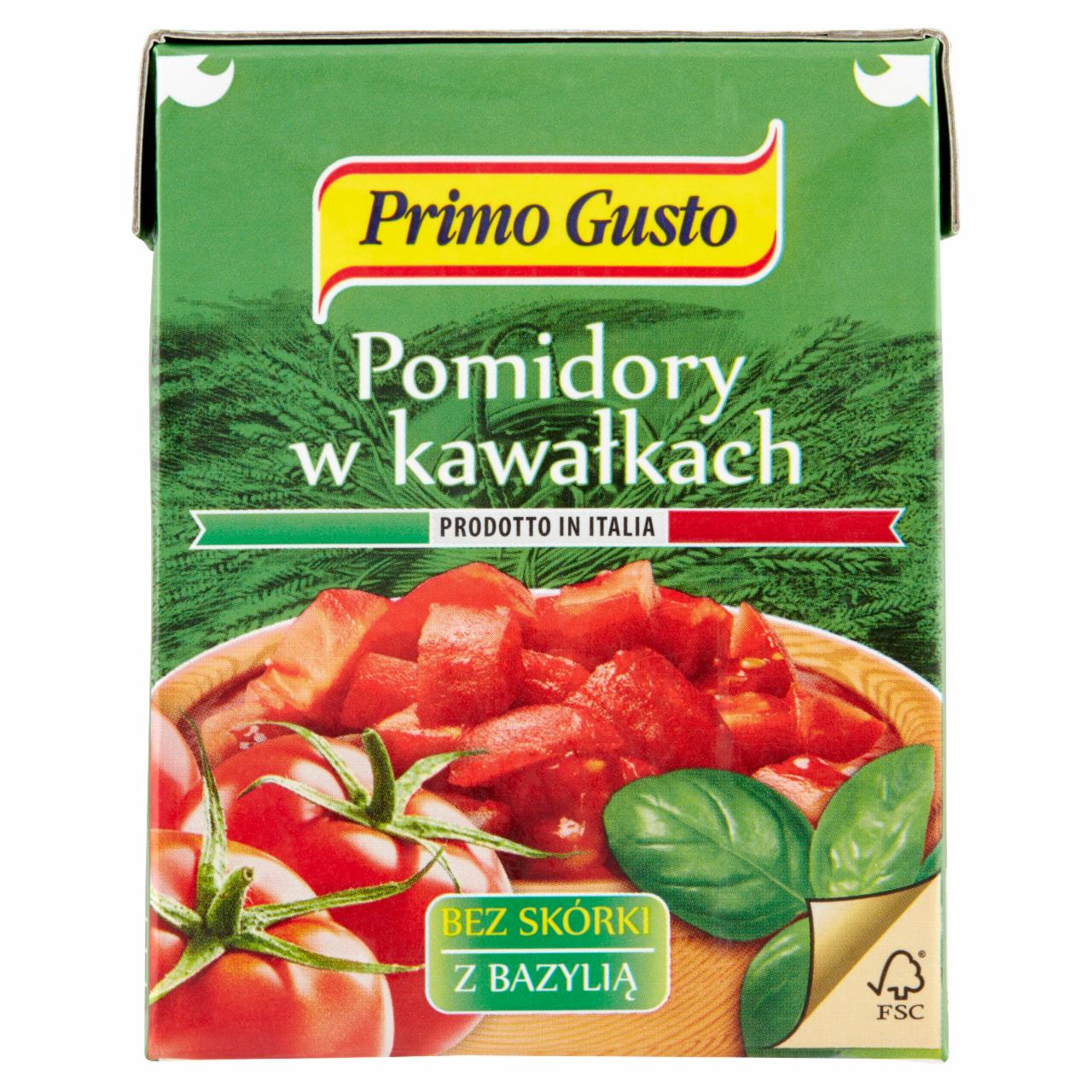 Zdjęcia - Primo Gusto Pomidory w kawałkach bez skórki z bazylią 390 g