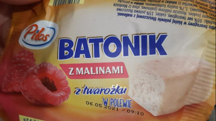 Zdjęcia - Batonik z malinami z twarożku Pilos