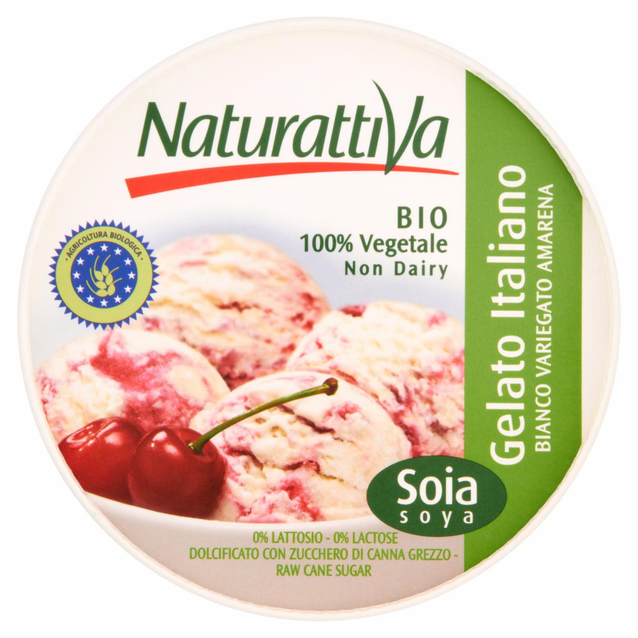 Zdjęcia - Naturattiva Lody sojowe BIO waniliowe z wiśniami 400 g