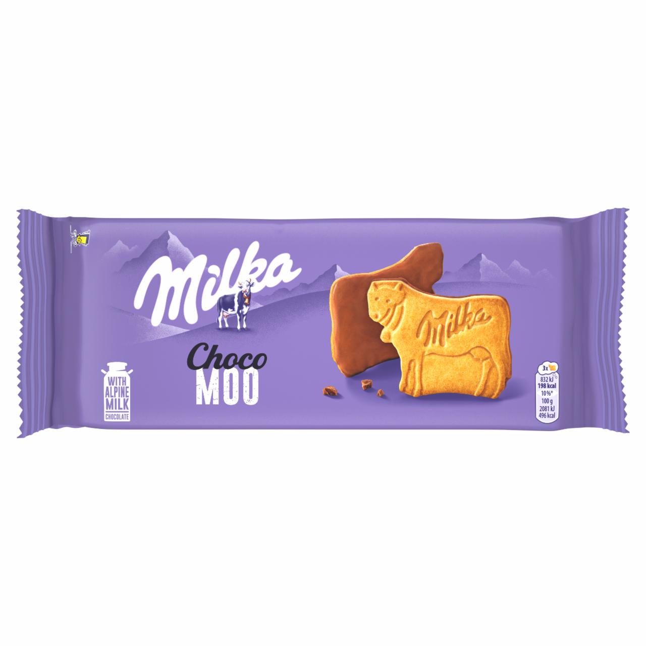 Zdjęcia - Milka Choco Moo Ciastka oblane czekoladą mleczną 120 g