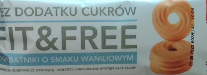 Zdjęcia - herbatniki o smaku waniliowym bez dodatku cukrów Fit&Free