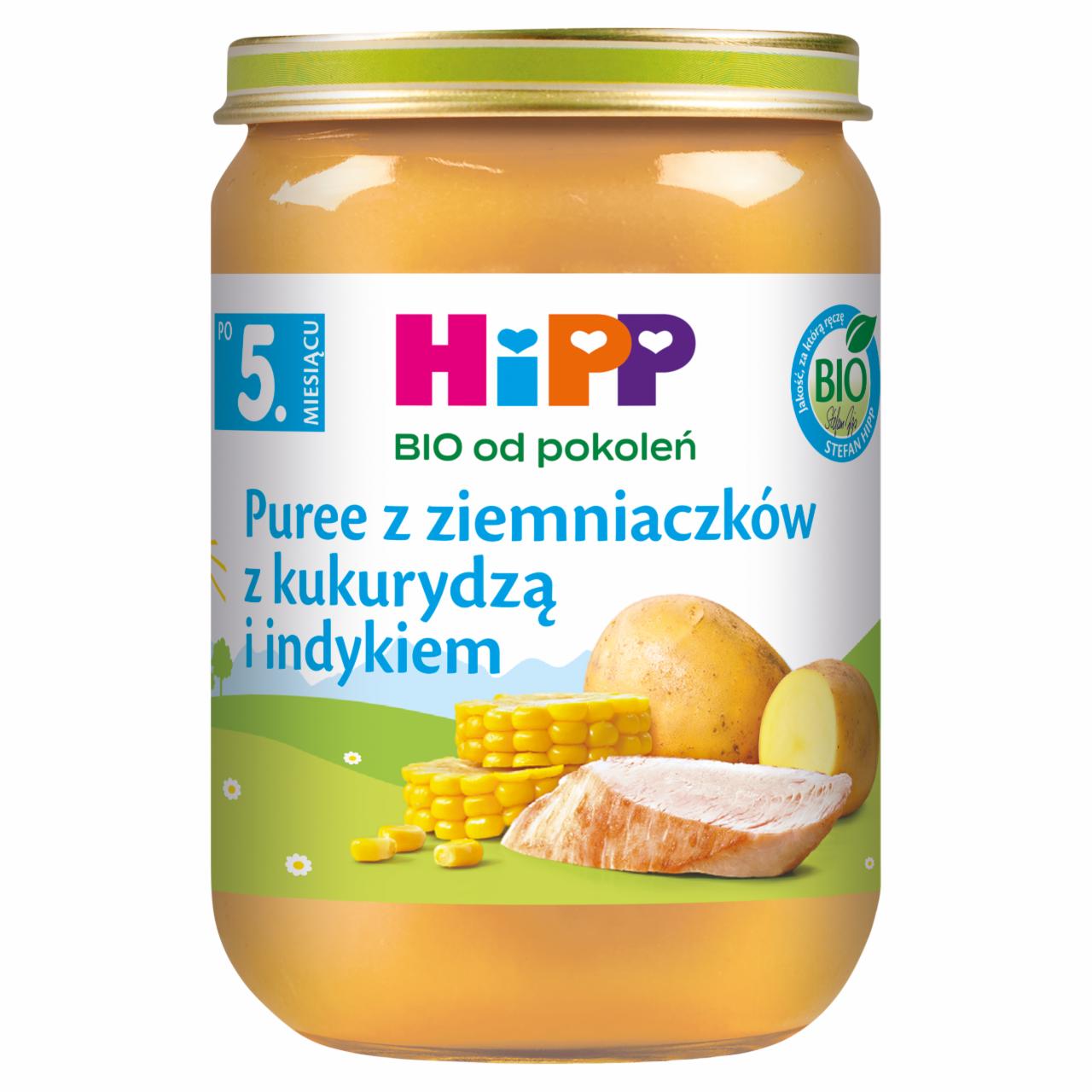 Zdjęcia - HiPP BIO Puree z ziemniaczków z kukurydzą i indykiem po 5. miesiącu 190 g