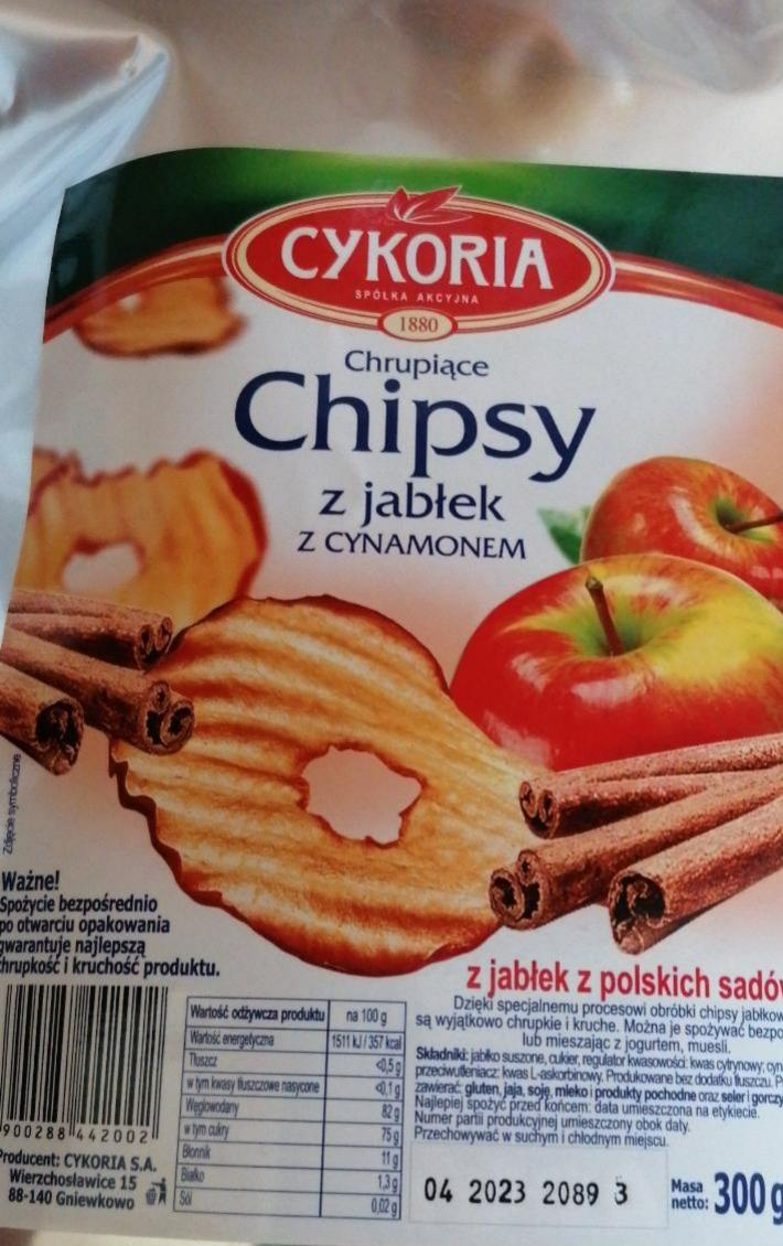 Zdjęcia - Cykoria Chrupiące chipsy z jabłek naturalne 300 g