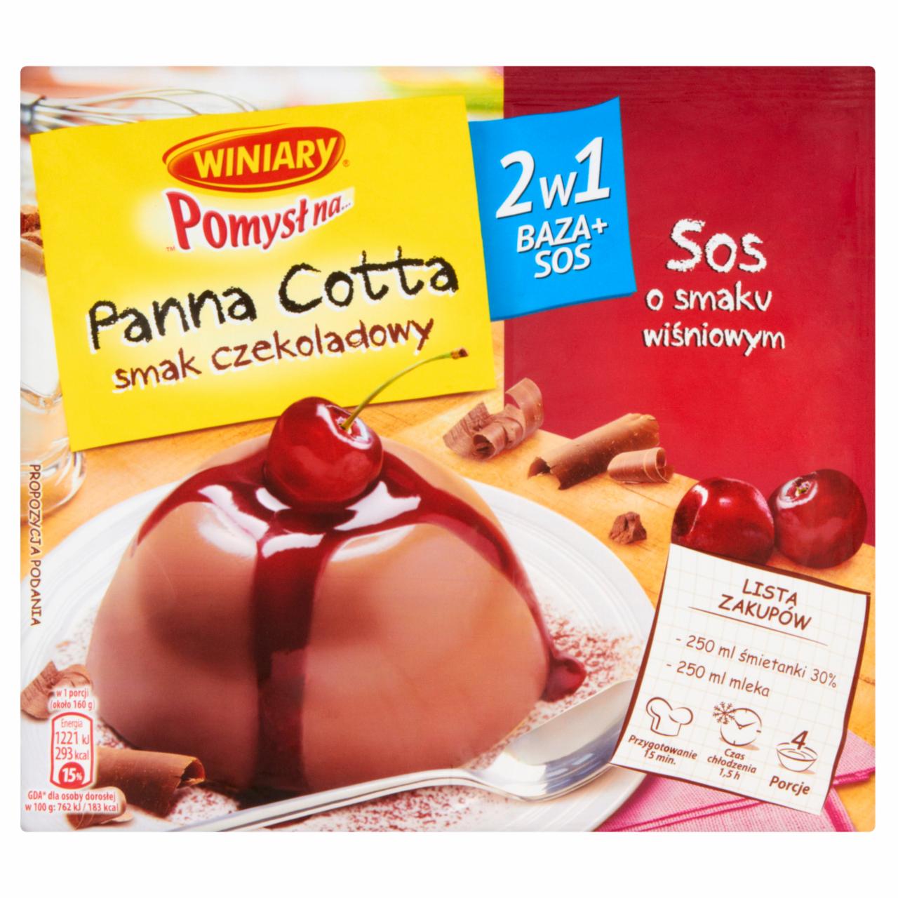 Zdjęcia - Winiary Pomysł na... Panna Cotta smak czekoladowy 86 g