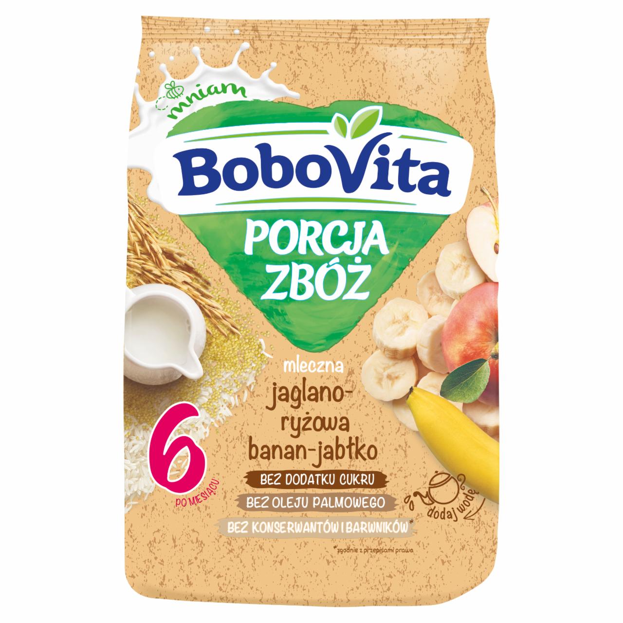 Zdjęcia - BoboVita Porcja zbóż Kaszka mleczna jaglano-ryżowa banan-jabłko po 6 miesiącu 210 g