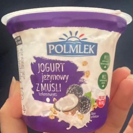 Zdjęcia - Jogurt jeżynowy z musli kokosowym Polmlek