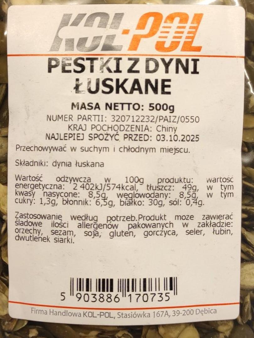 Zdjęcia - Pestki z dyni łuskane Kol-Pol