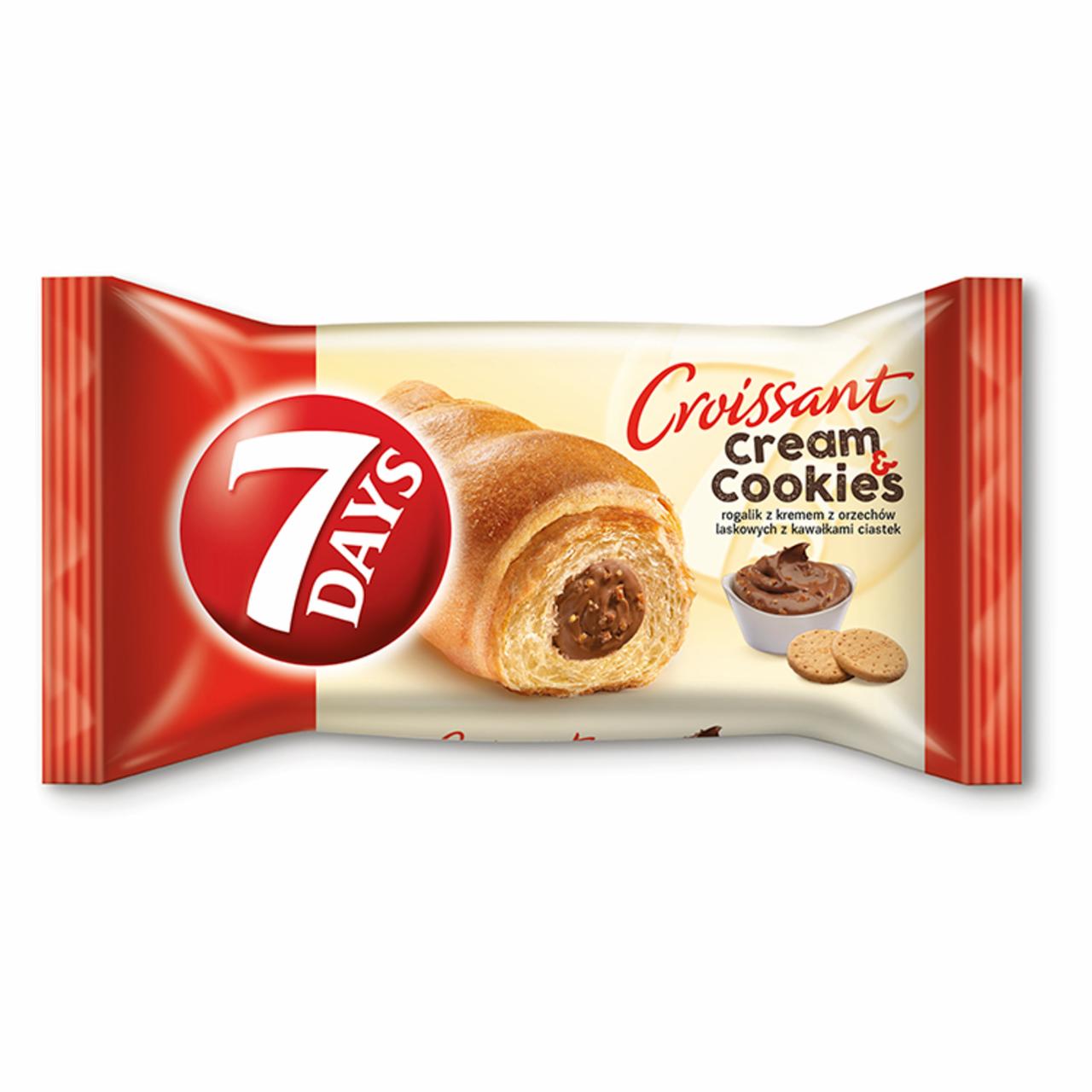 Zdjęcia - 7 Days Cream & Cookies Rogalik z kremem z orzechów laskowych z kawałkami ciastek 60 g