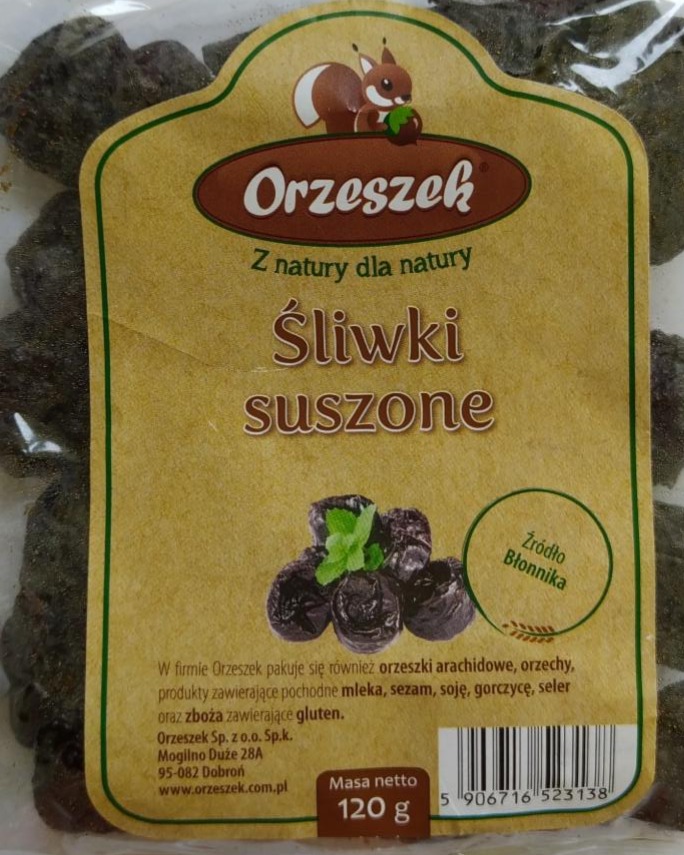 Zdjęcia - śliwki suszone, całe bez pestek, Orzeszek 120g