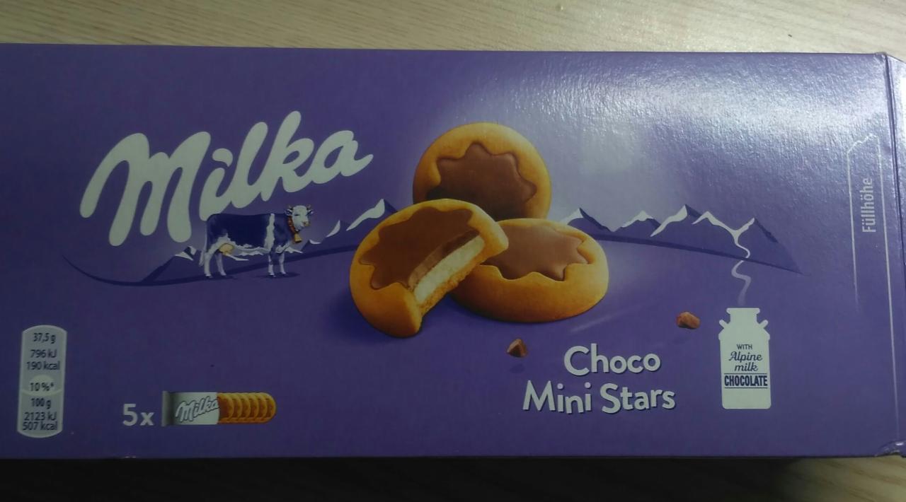 Zdjęcia - Milka Choco Minis Ciastka z czekoladą mleczną z mleka alpejskiego i nadzieniem mlecznym 185 g