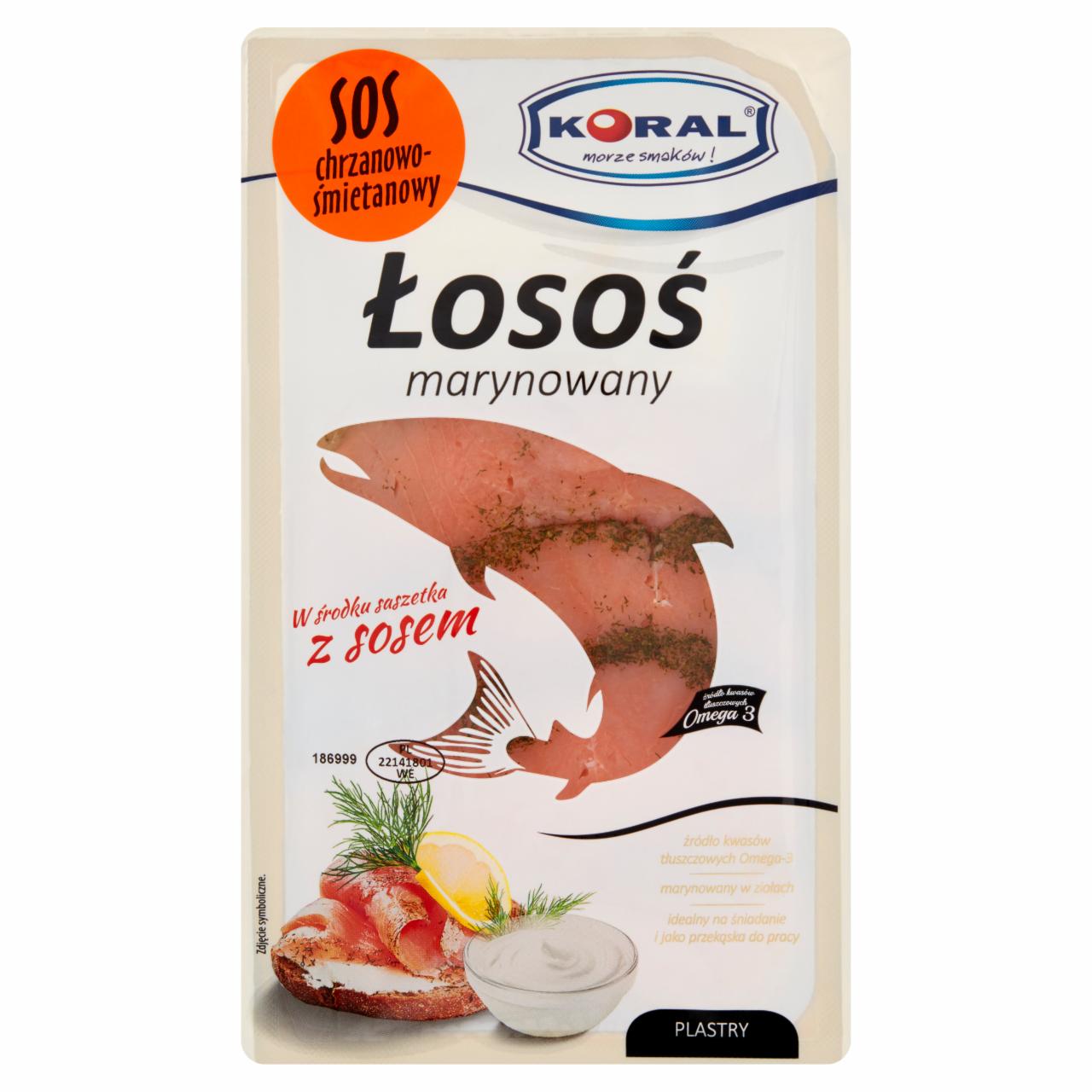 Zdjęcia - Koral Łosoś marynowany 100 g i sos chrzanowo-śmietanowy 20 g