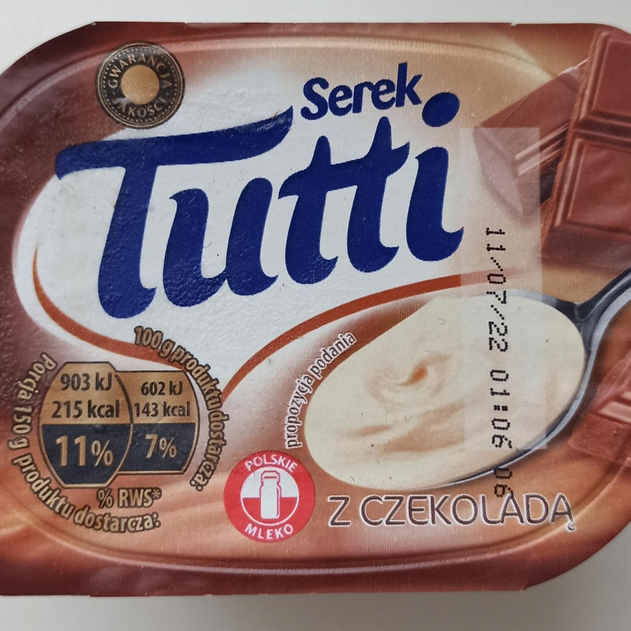 Zdjęcia - Tutti serek czekolada Tutti