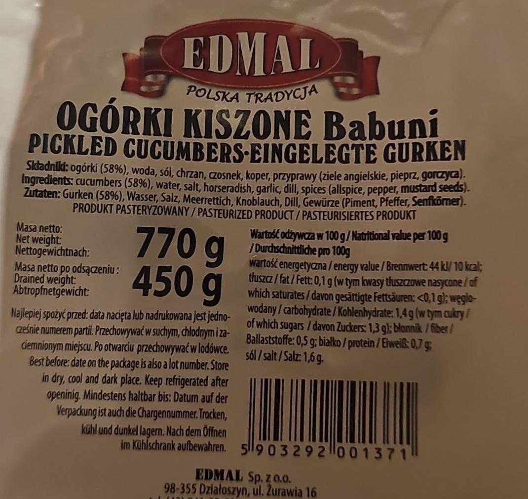 Zdjęcia - Ogórki kiszone babuni Edmal