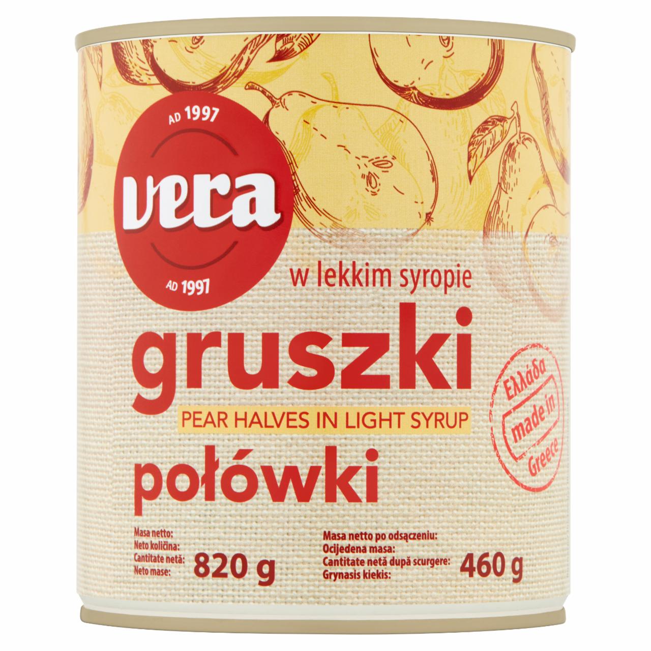 Zdjęcia - Gruszki połówki w lekkim syropie Vera