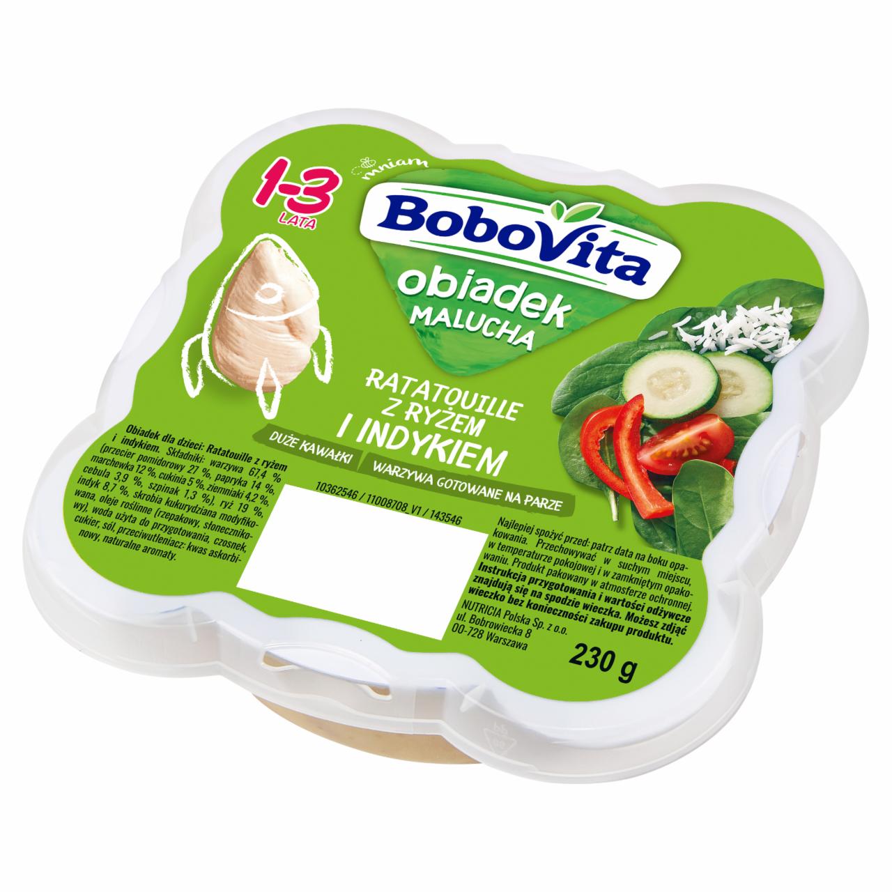 Zdjęcia - BoboVita Obiadek Malucha Ratatouille z ryżem i indykiem 1-3 lata 230 g