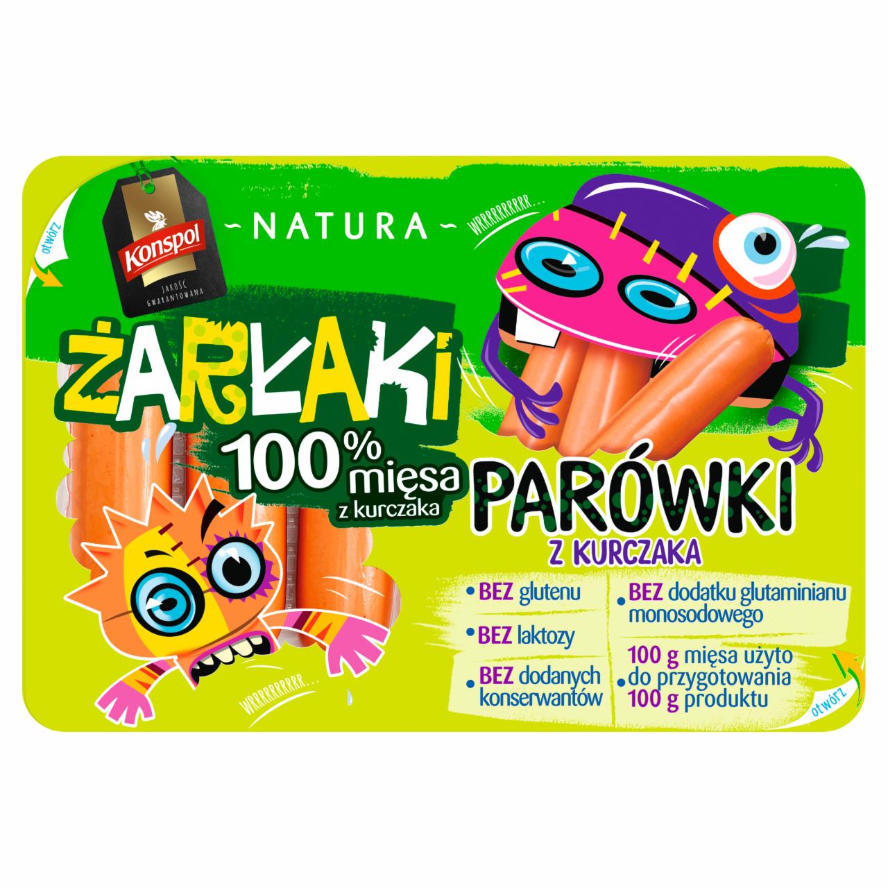 Zdjęcia - Konspol Natura Żarłaki Parówki z kurczaka 180 g