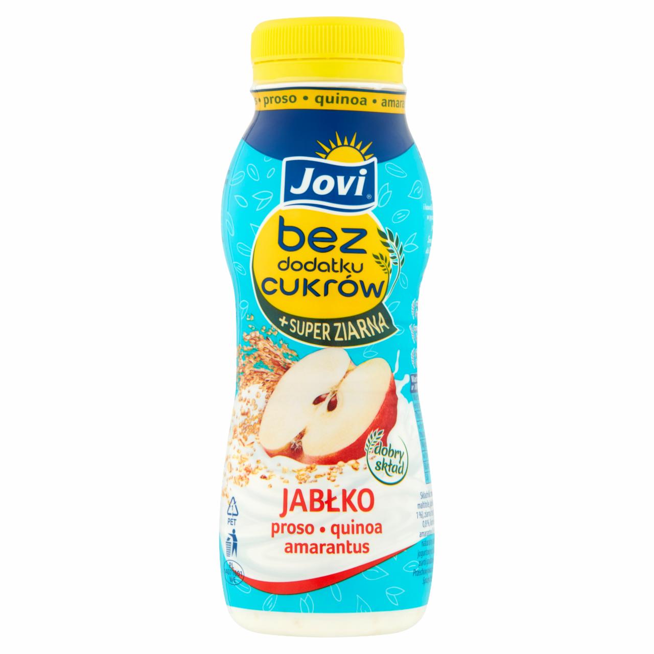 Zdjęcia - Jovi Jogurt bez dodatku cukrów + super ziarna jabłko 230 g