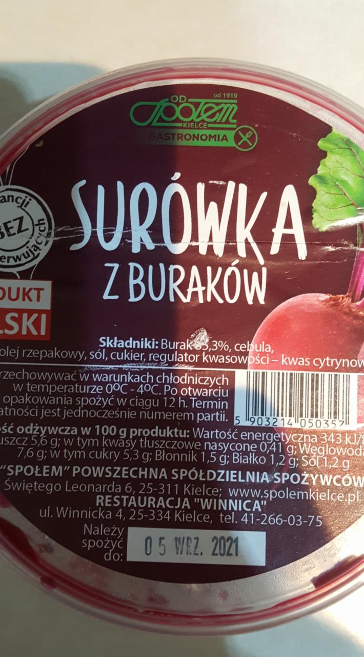 Zdjęcia - Surówka z buraków społem