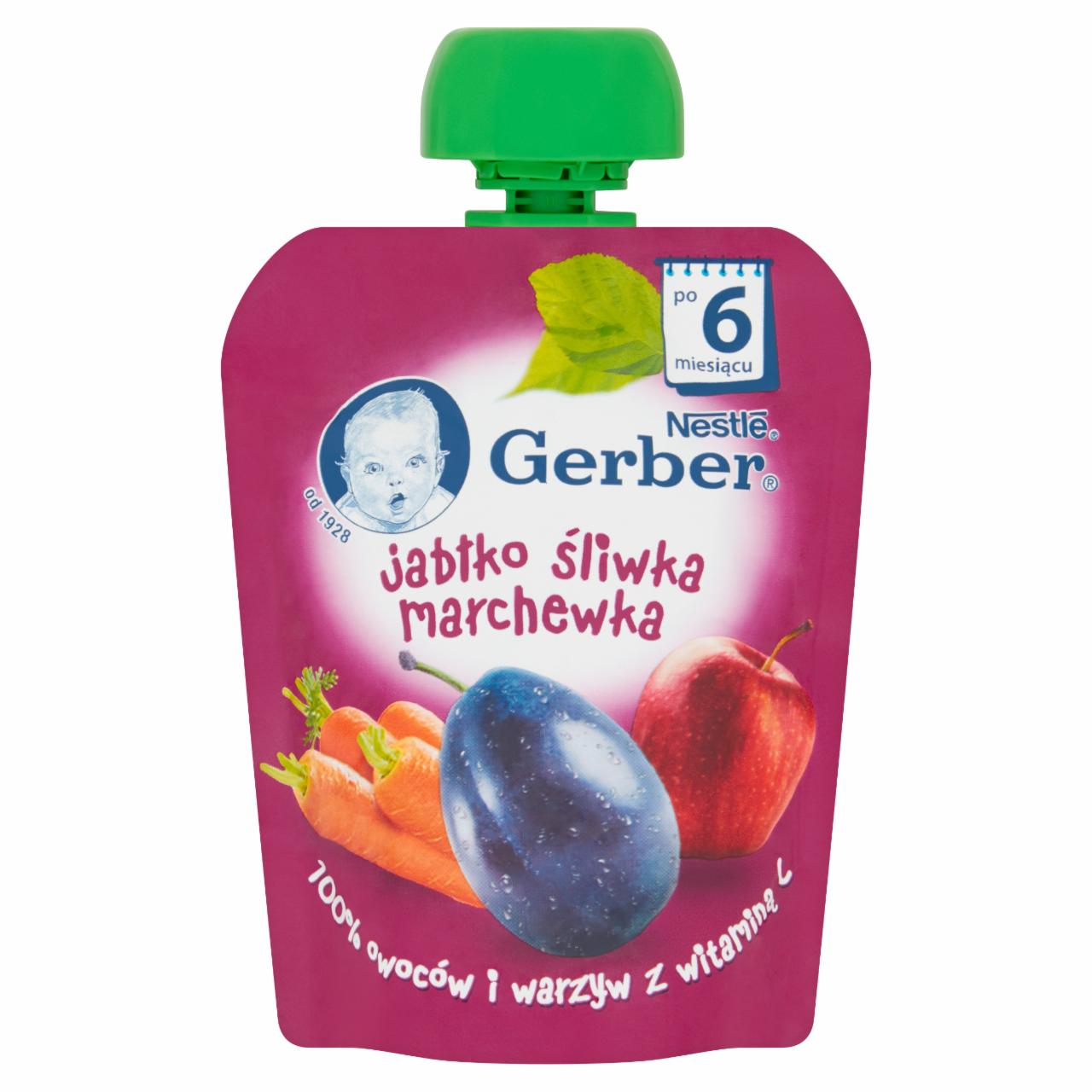 Zdjęcia - Gerber Deserek jabłko śliwka marchewka dla niemowląt po 6. miesiącu 90 g