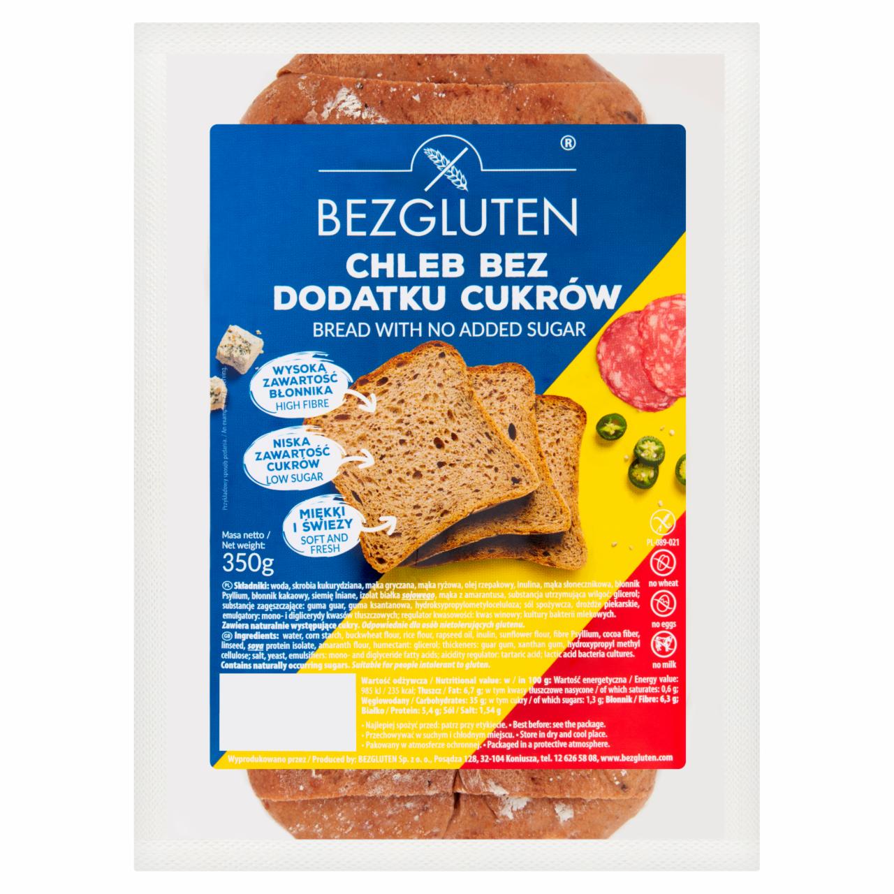 Zdjęcia - Bezgluten Chleb bez dodatku cukrów 350 g