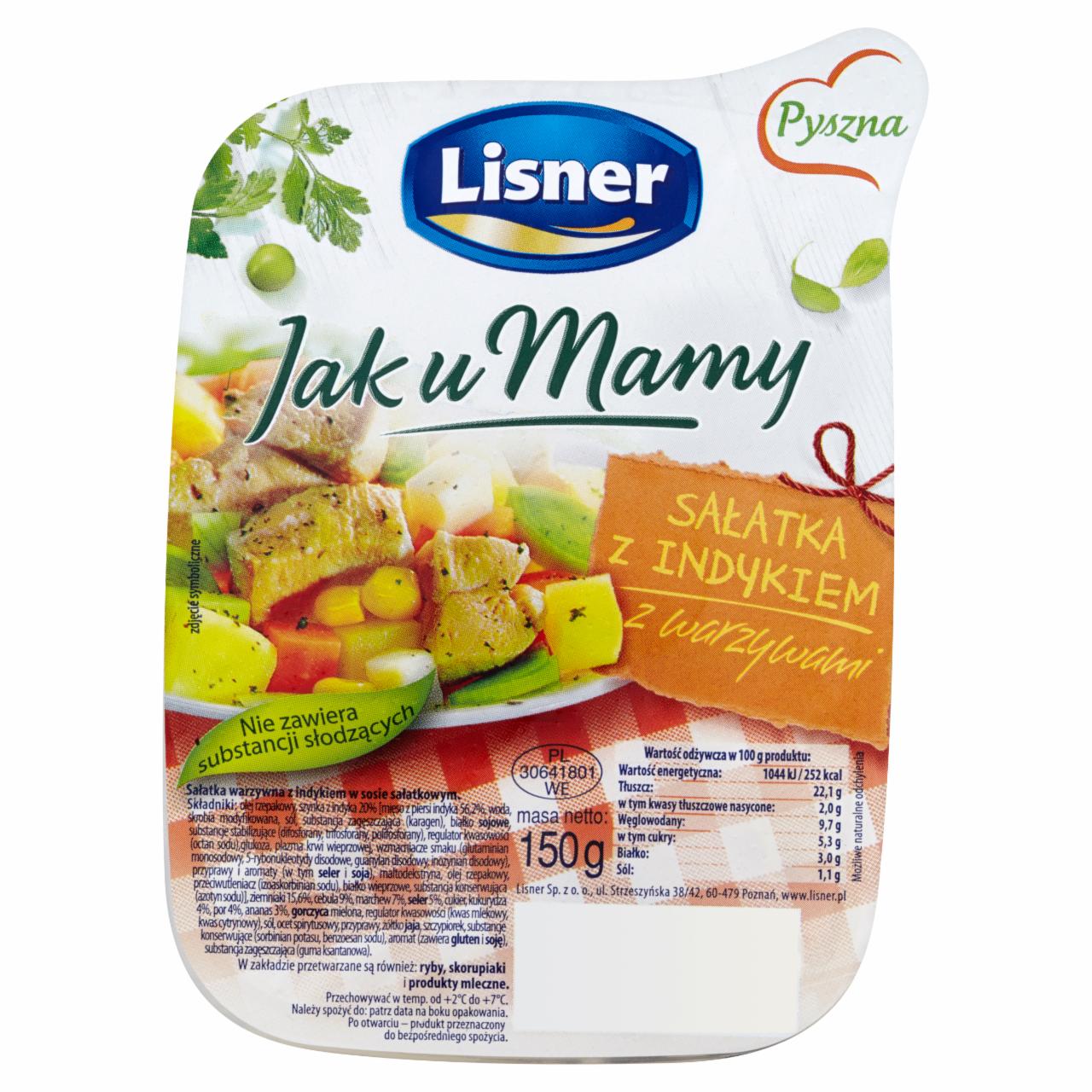 Zdjęcia - Lisner Jak u Mamy Sałatka z indykiem i warzywami 150 g