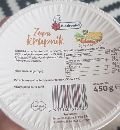 Zdjęcia - Zupa krupnik Biedronka